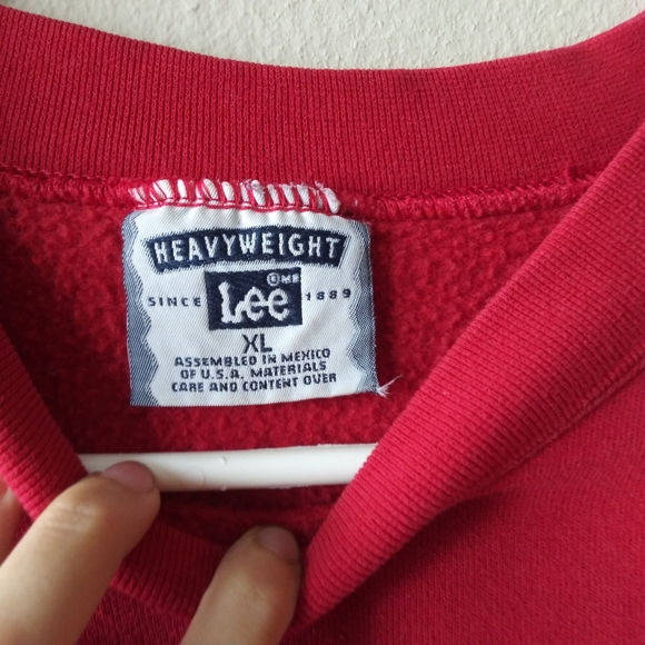 Vtg Lee red graphic christmas crew sweatshirt XL - Picture 4 of 5